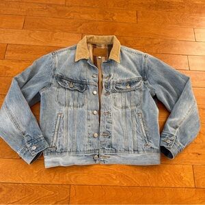 Aritzia Denim Forum 90s Corduroy Lined Denim Button Down Jacket Barn S Small